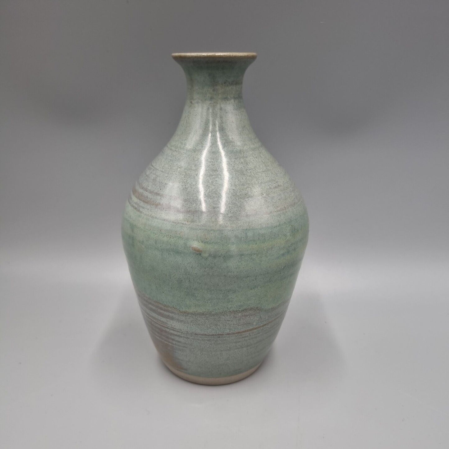 A Glazed Stoneware Studio Pottery Baluster Vase, Incised To Base.