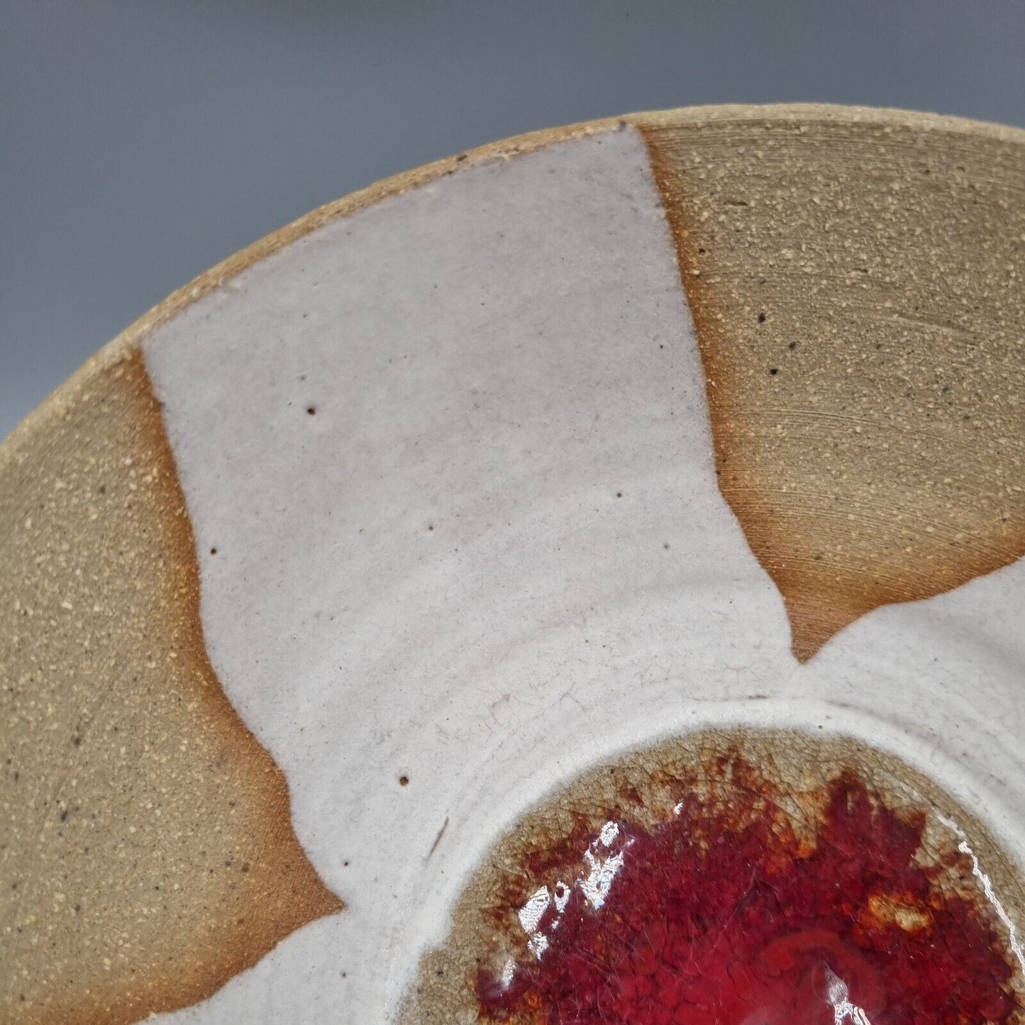 A Well-Presented Studio Pottery Bowl With Cross Decoration. VGC.