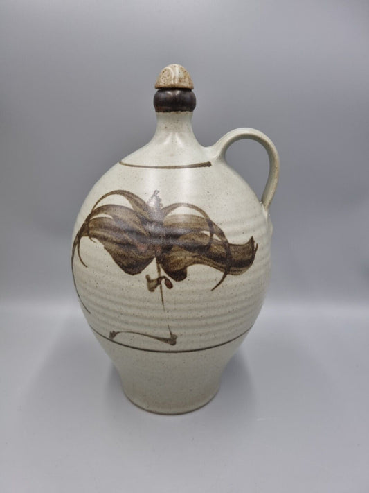 A Studio Pottery Stoneware Flagon, Impressed Makers Mark To Base. Screw Top.