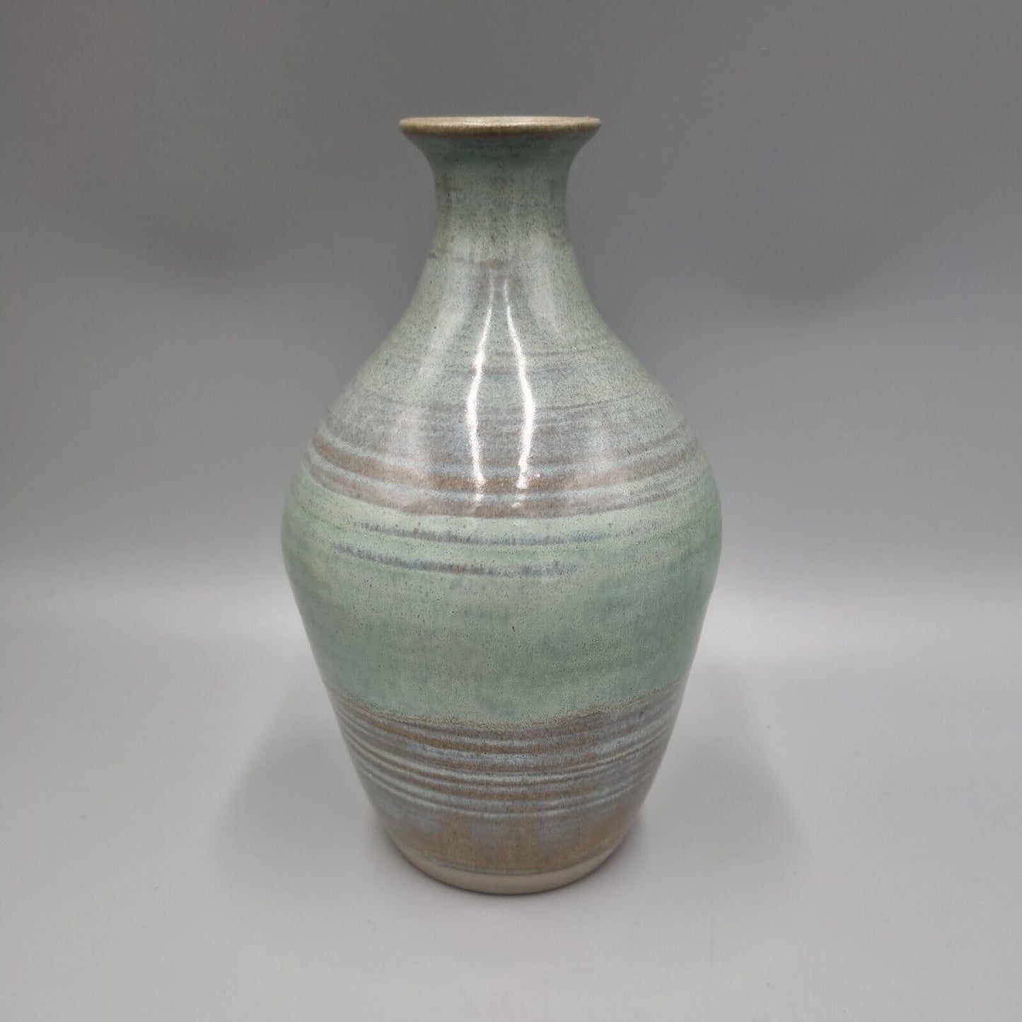 A Glazed Stoneware Studio Pottery Baluster Vase, Incised To Base.