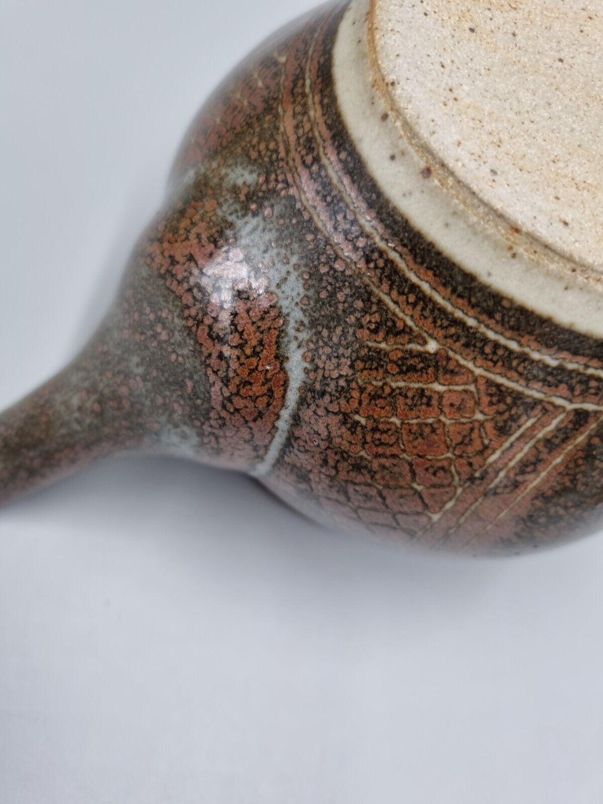 A Small Studio Pottery Teapot, Geometric Decoration By Chris Lewis.