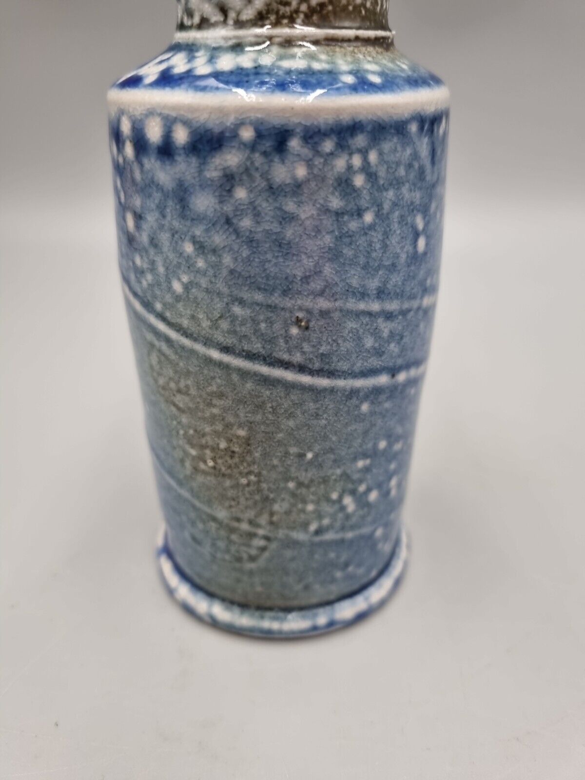 A Trevor Chaplin Studio Pottery Soda Glazed Double Cylinder Vase.