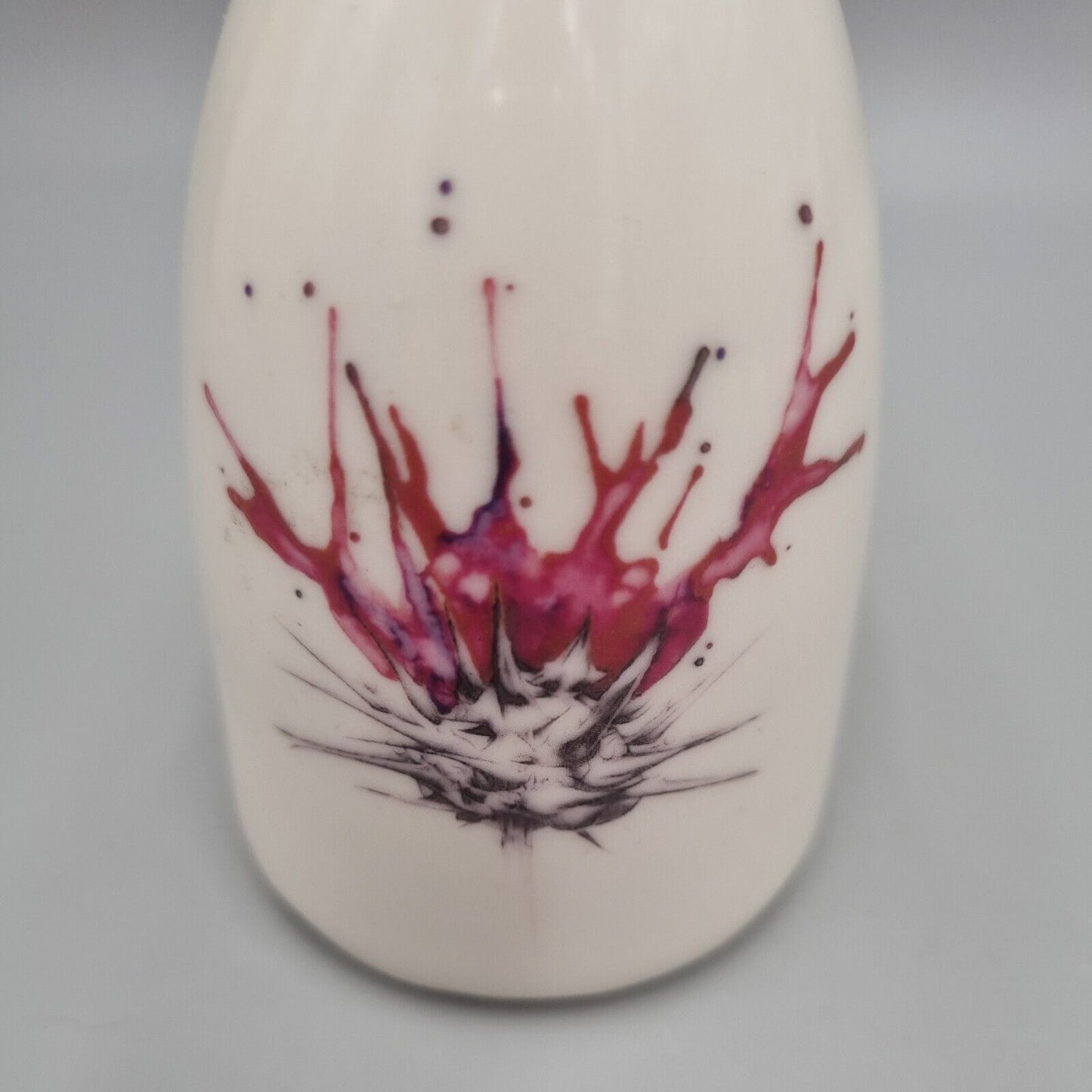 A Rachel Leary Porcelain Studio Pottery Bottle Milk Thistle Vase, VGC.