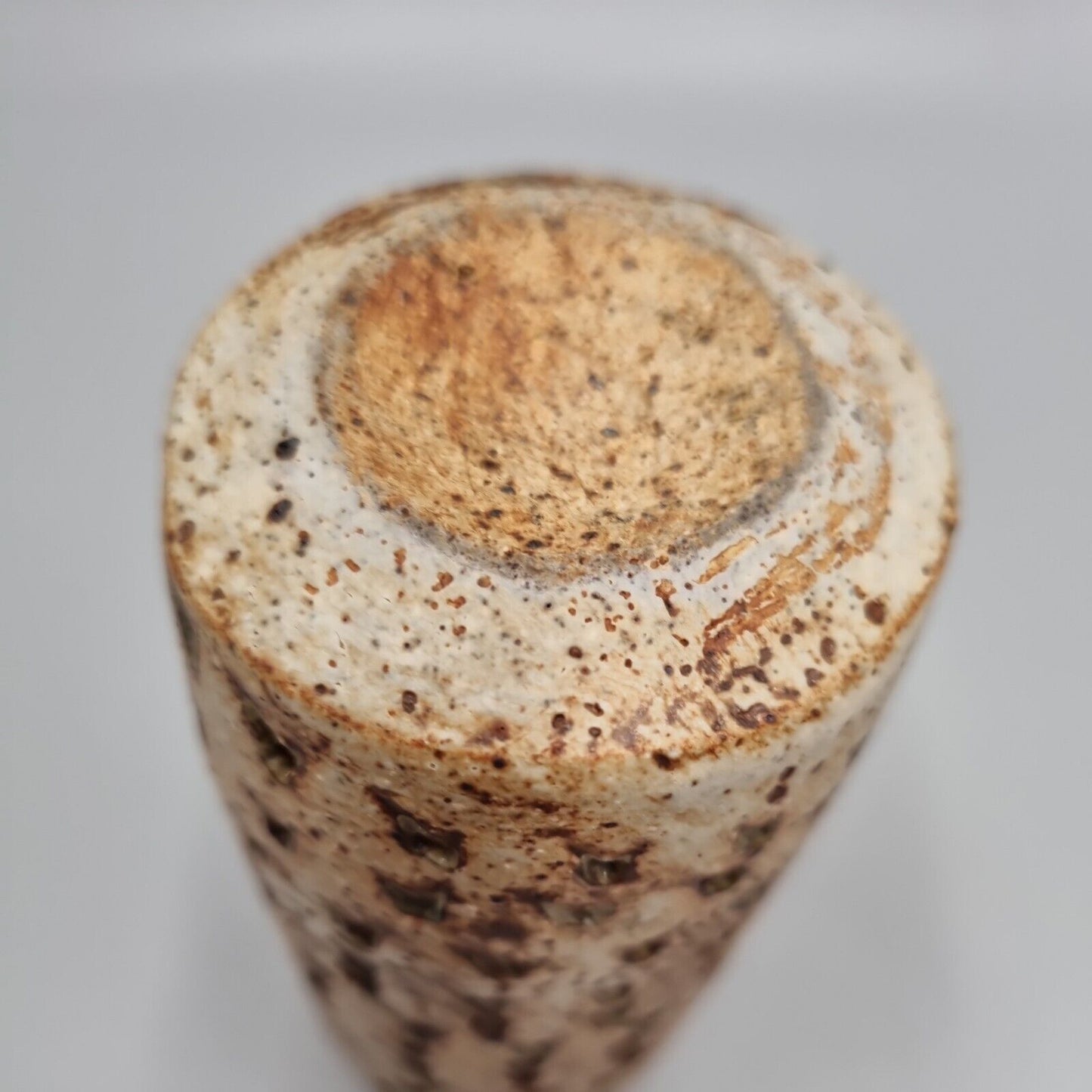 An Alan Wallwork Studio Pottery Impressed Short Cylinder Vase. VGC.