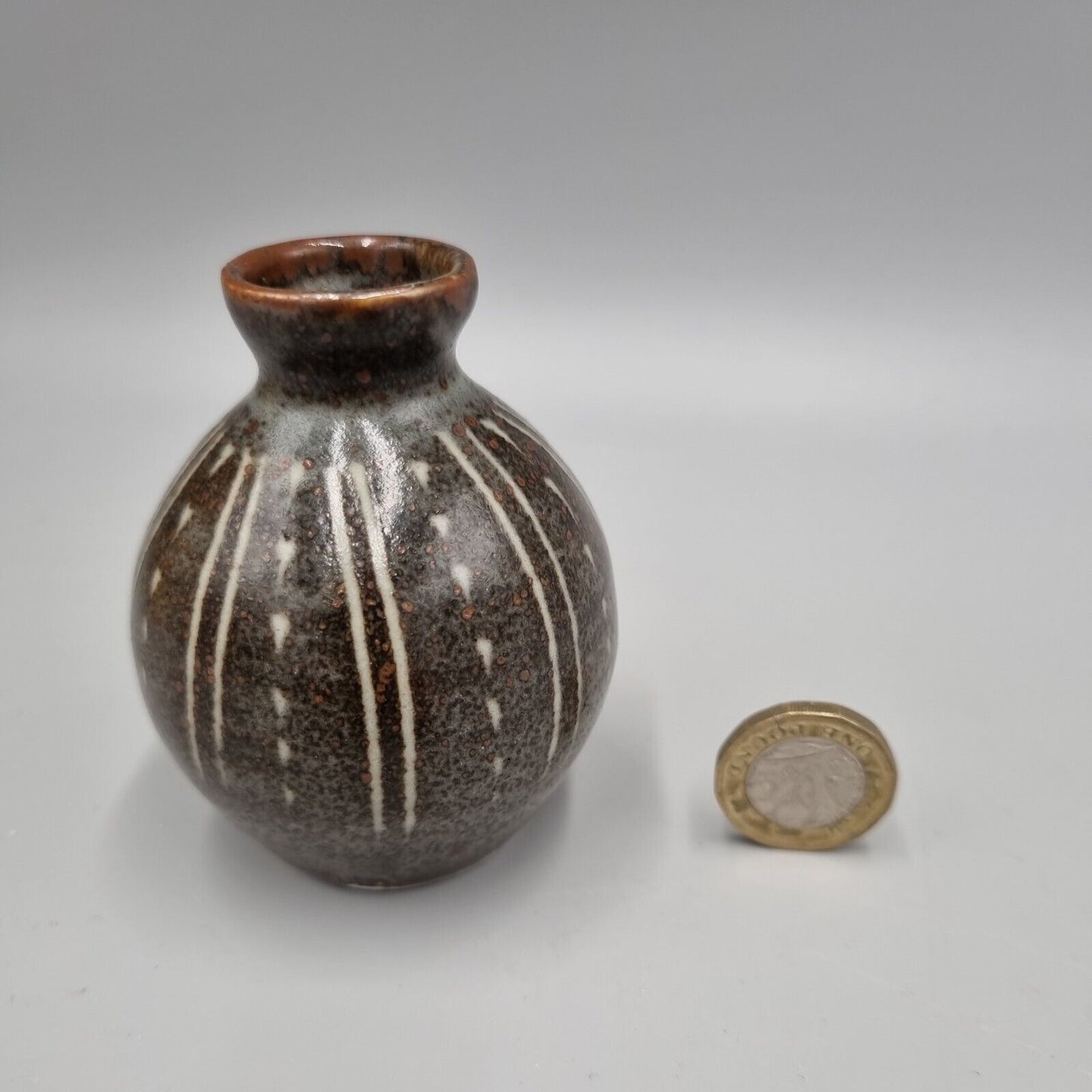 A Studio Pottery Bud / Posy Vase By Lowerdown Pottery David Leach. H-7.5cm, VGC.