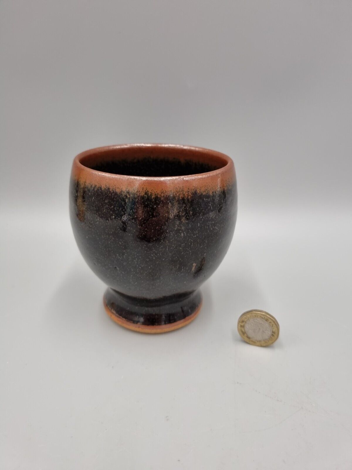 A Studio Aylesford Priory Stoneware Footed Teacup, The Friars Pottery