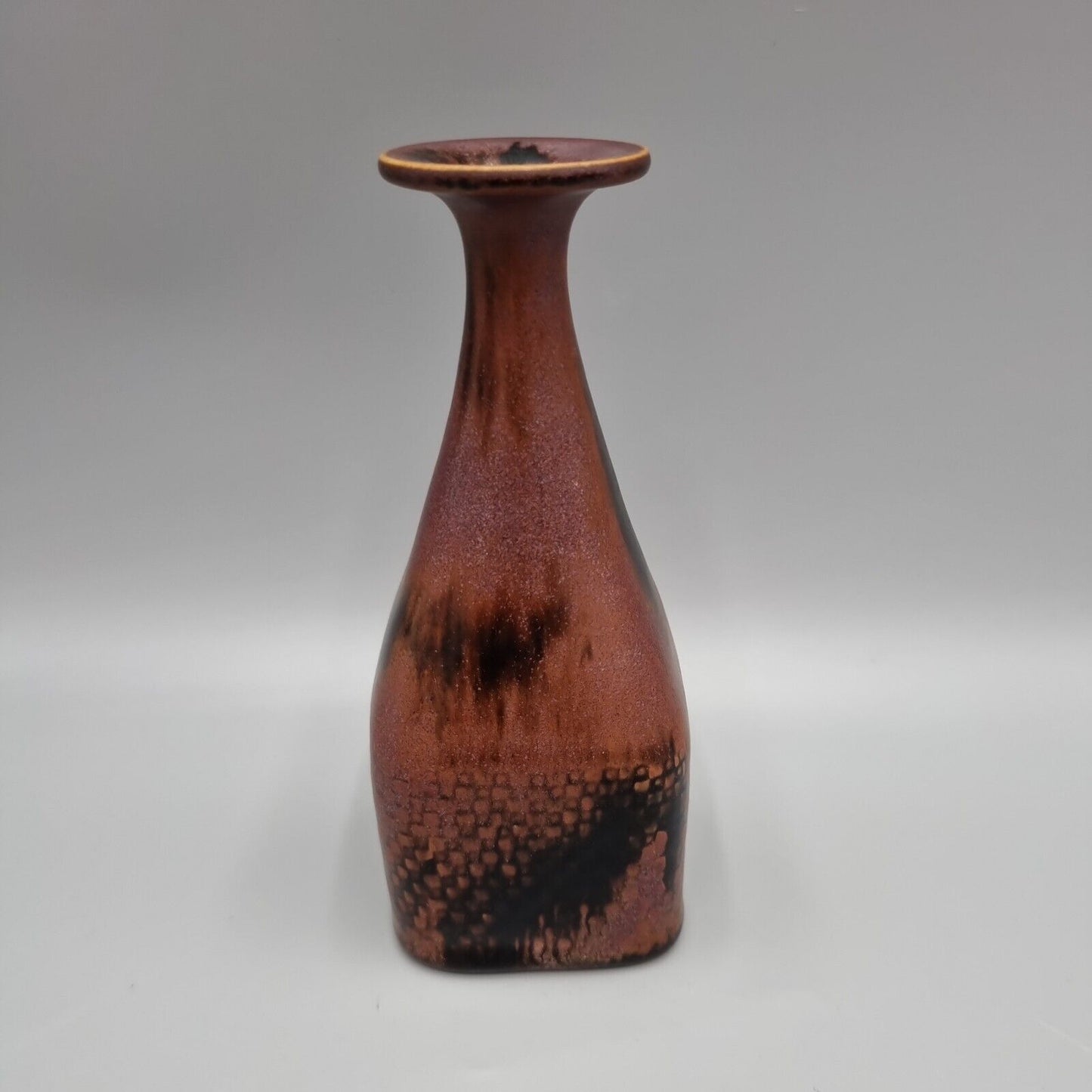 Unique Stoneware Vase By Stig Lindberg For Gustavsberg, ~1969, Tenmoku Glaze.