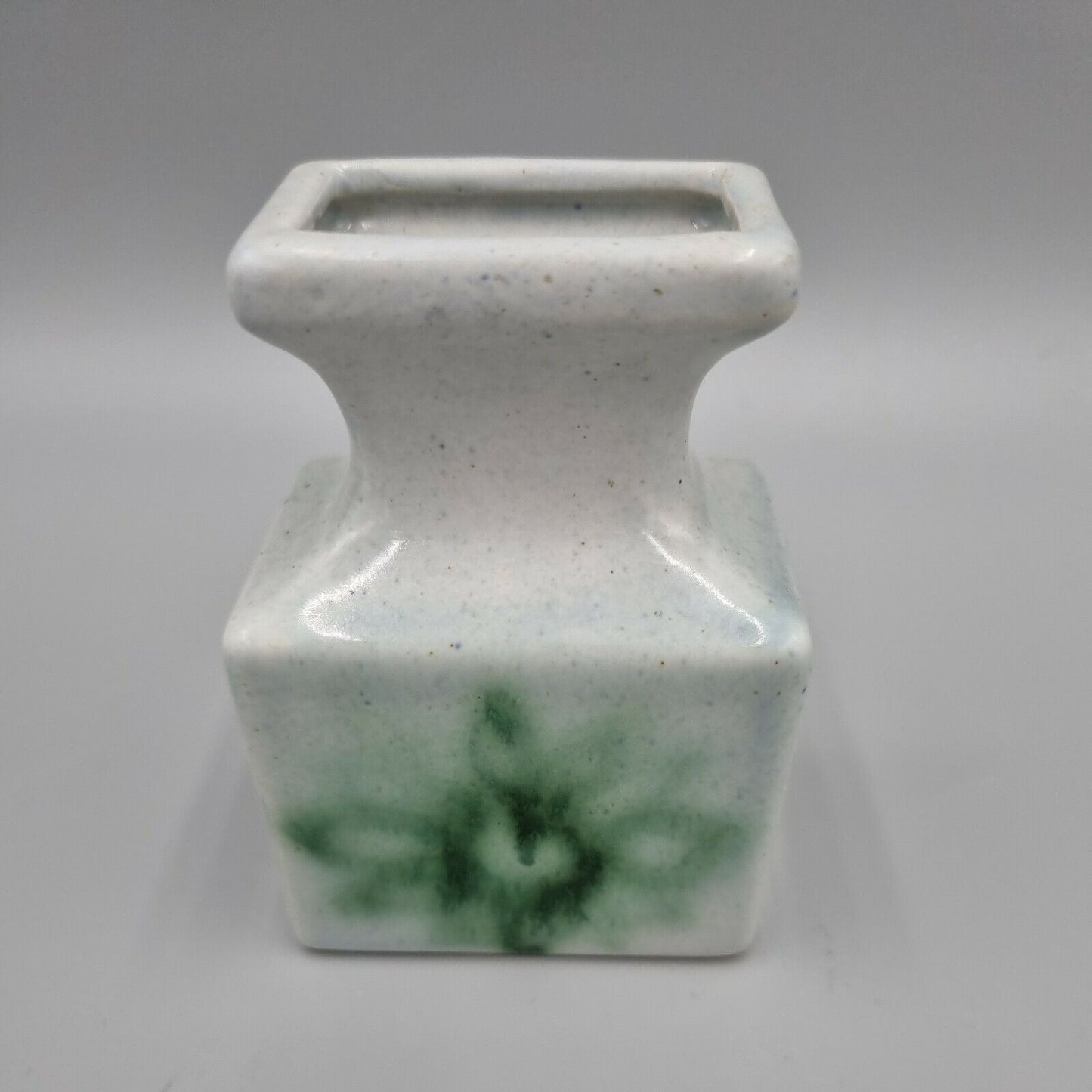 A Small Ceramic Posy Vase, Square, Abstract, Very Good Condition.