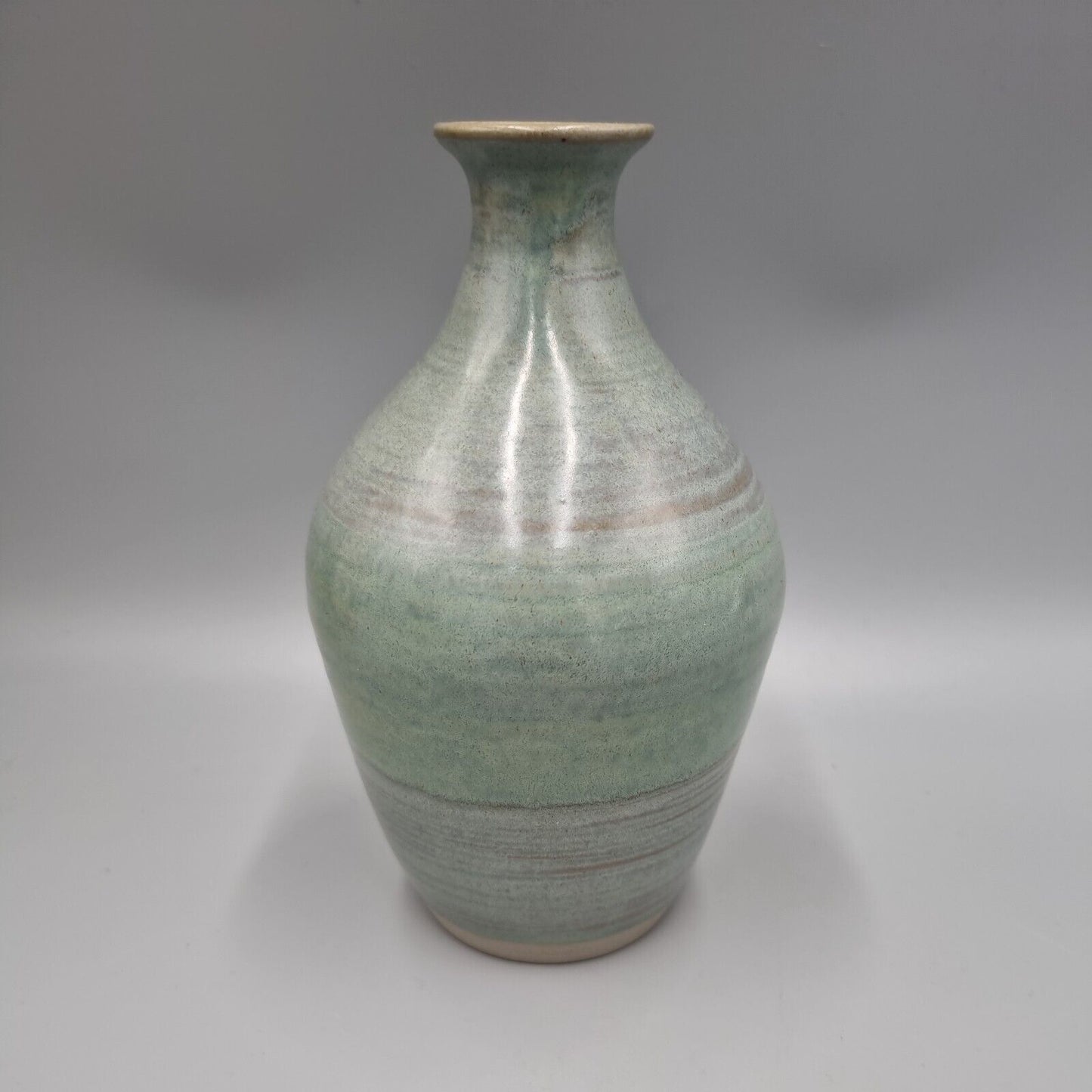 A Glazed Stoneware Studio Pottery Baluster Vase, Incised To Base.