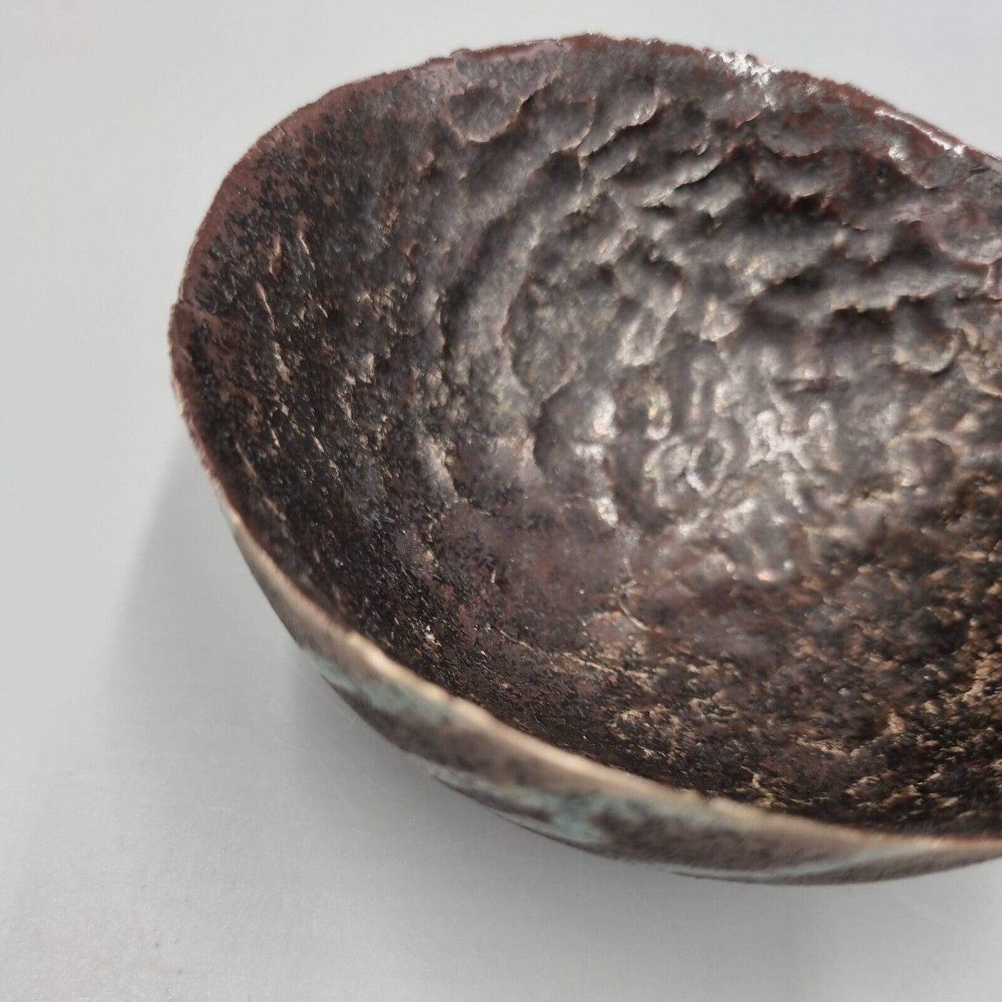 A Small Studio Pottery Raku Bowl By Marcus Finch.