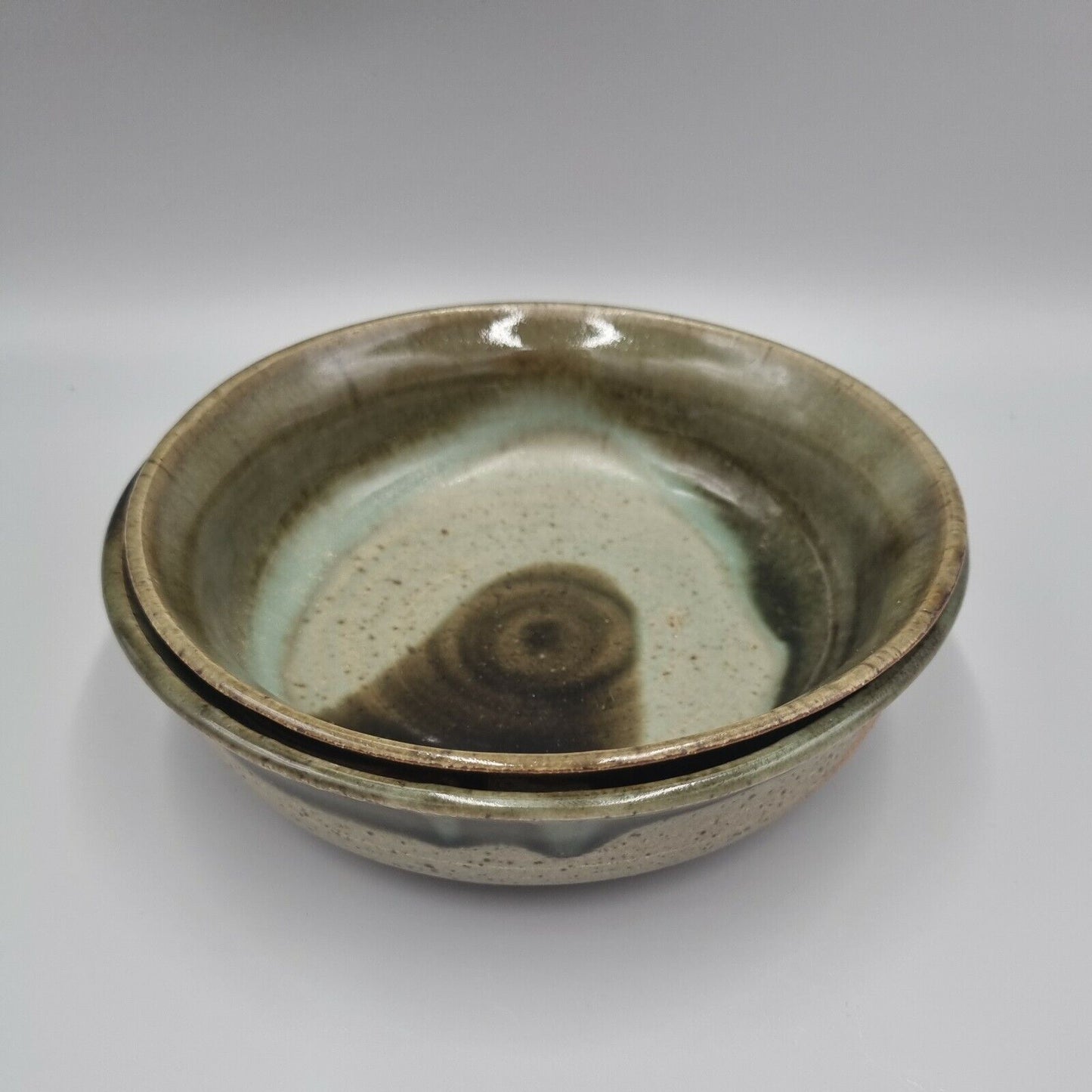 A Pair Of Studio Pottery Bowls, Decorated.