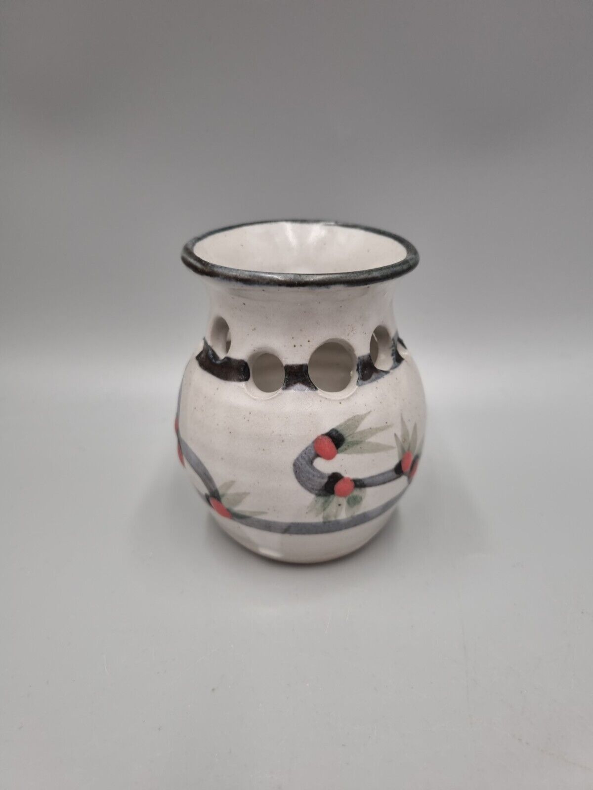 Richard Champion, Studio Pottery, Pierced vase. VGC, Monkleigh Pottery.