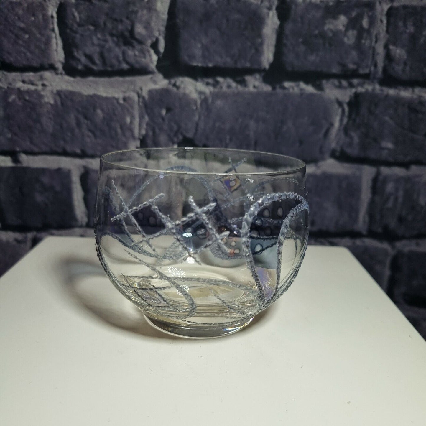 Dansk Glas Kunst, small handmade decorative arr glass bowl, by Poulsen, Denmark.