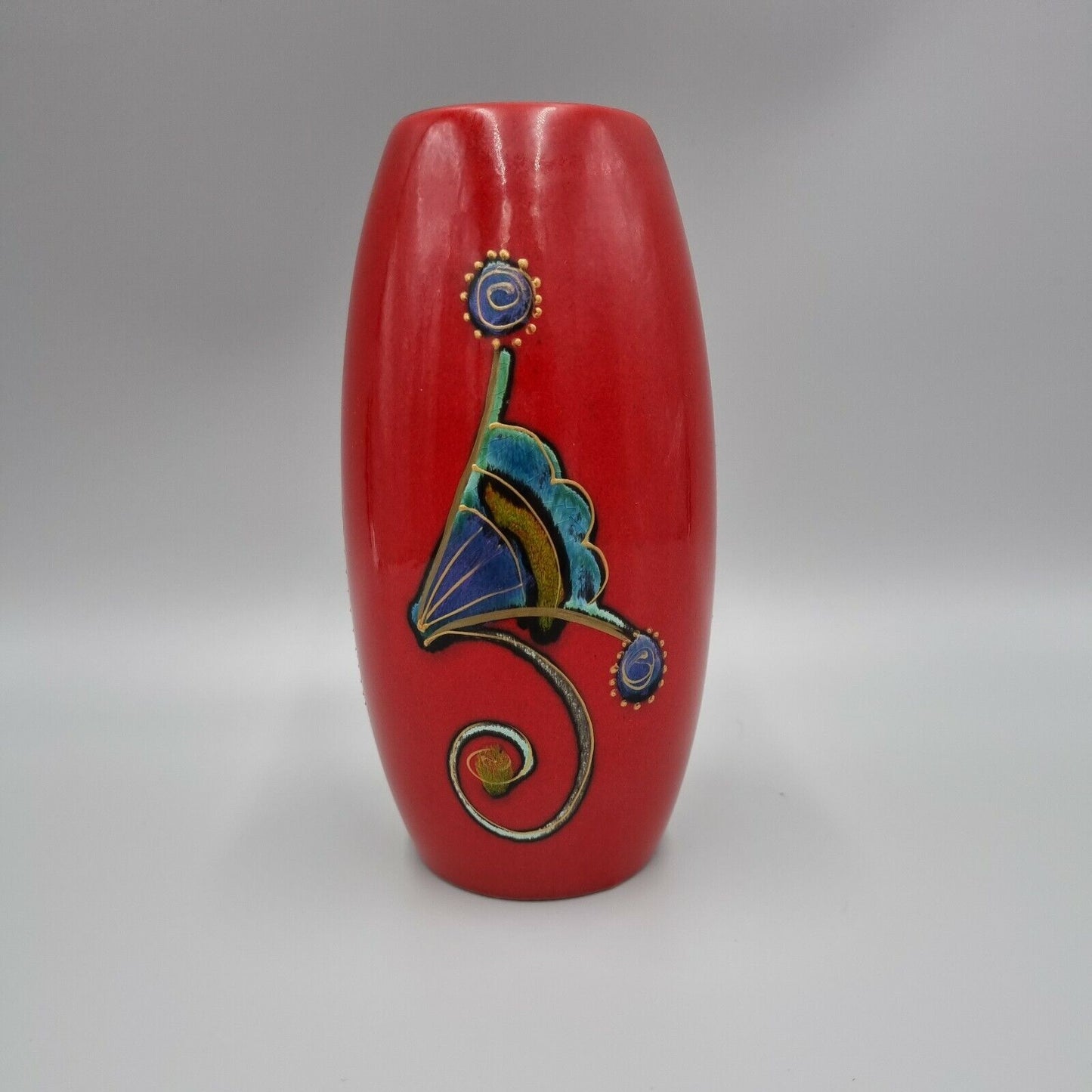 An Anita Harris Hand-painted Vase - Signed in Gold to Base - 17cm high. VGC.