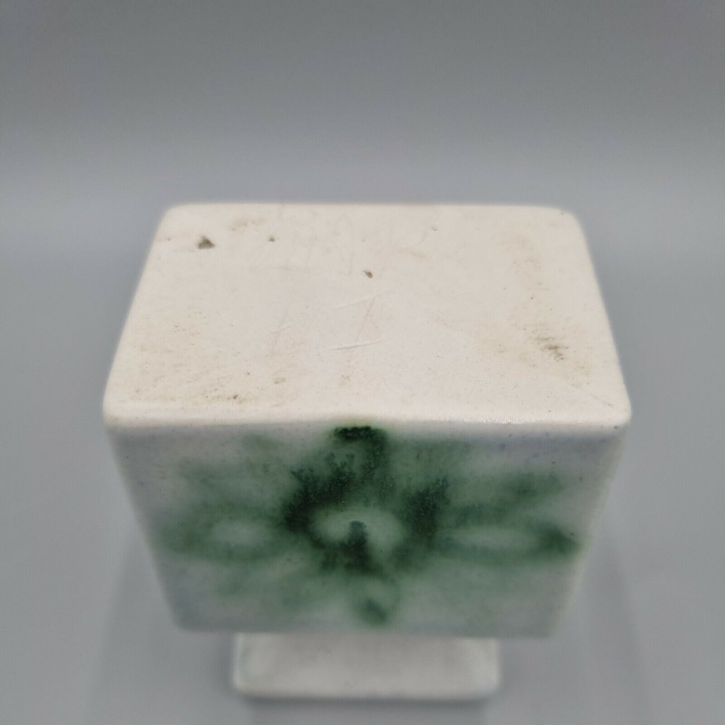 A Small Ceramic Posy Vase, Square, Abstract, Very Good Condition.