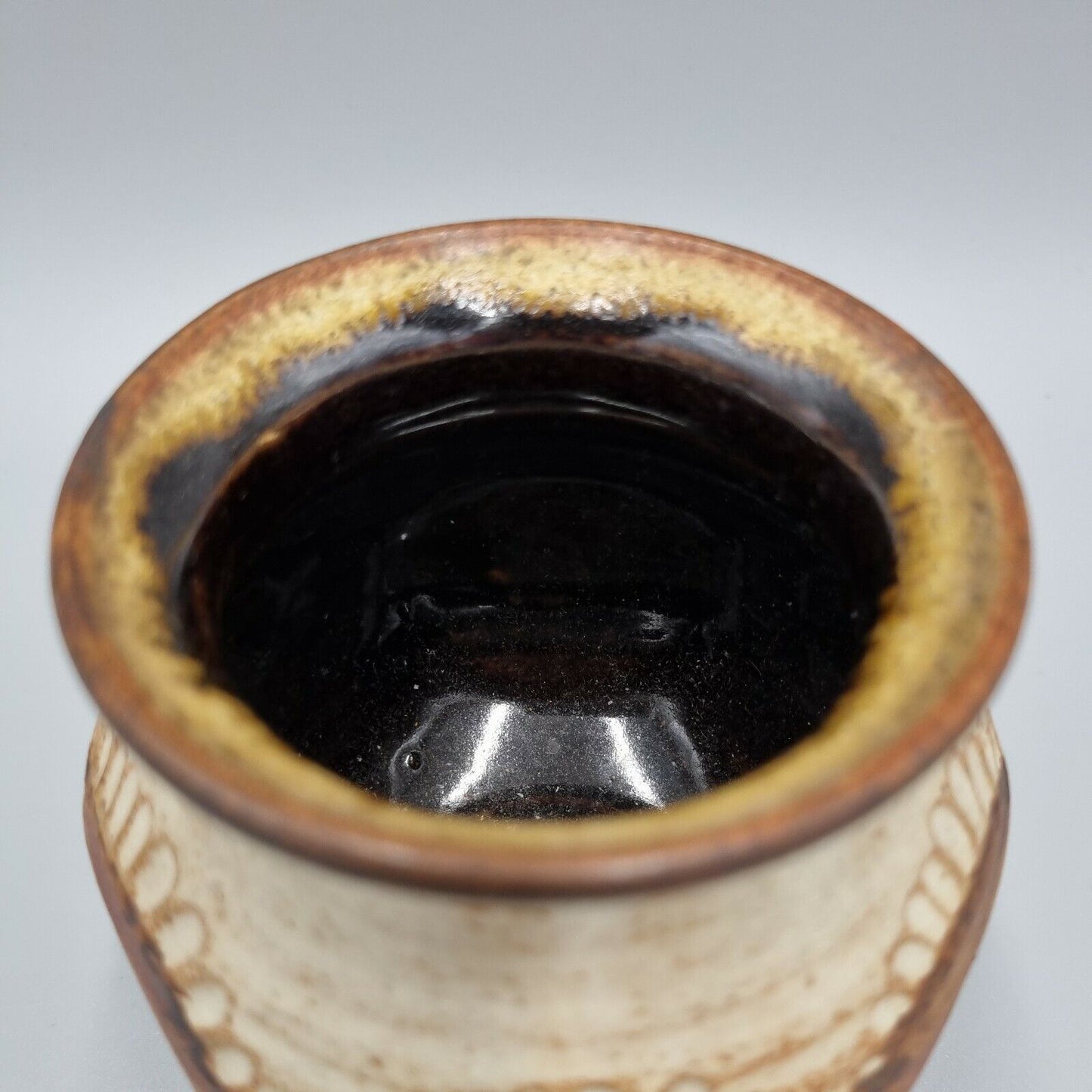 A Rob Fierek, Cornwall Studio Pottery, Small Bowl Vase, VGC.