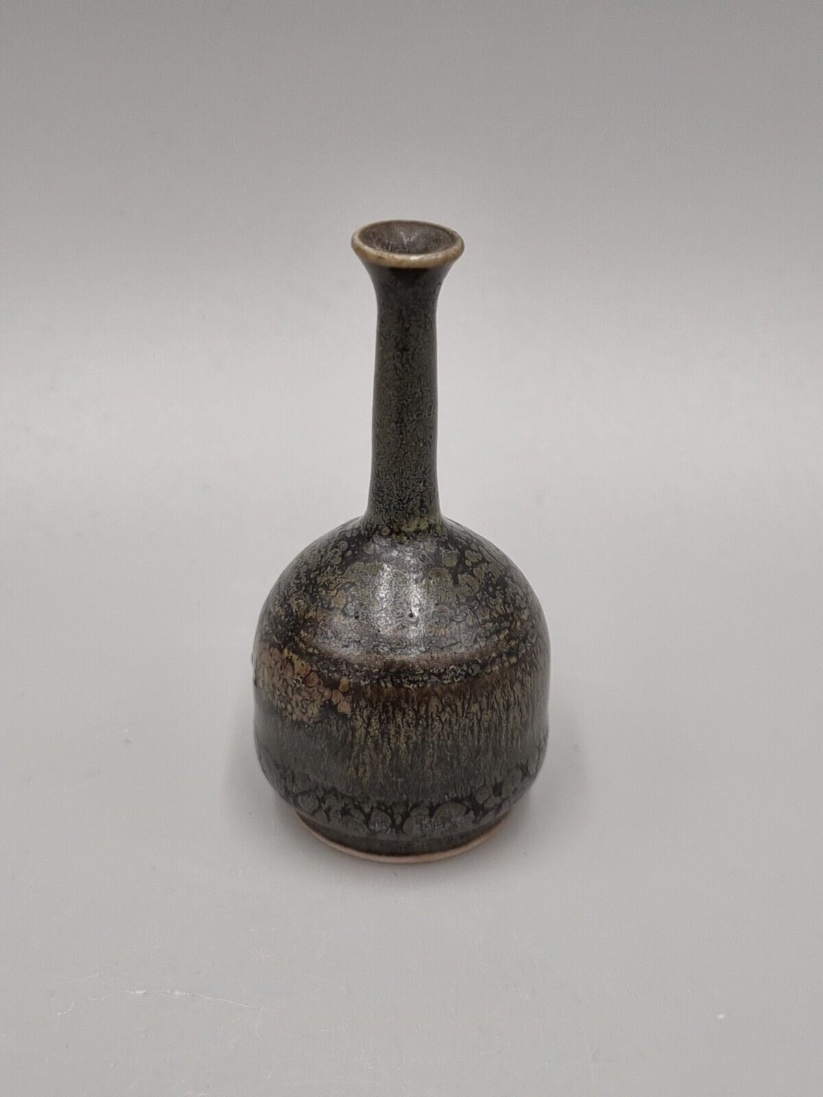 A Hoganas Pottery Swedish Miniature Bottle Vase, Scandinavian, MCM.