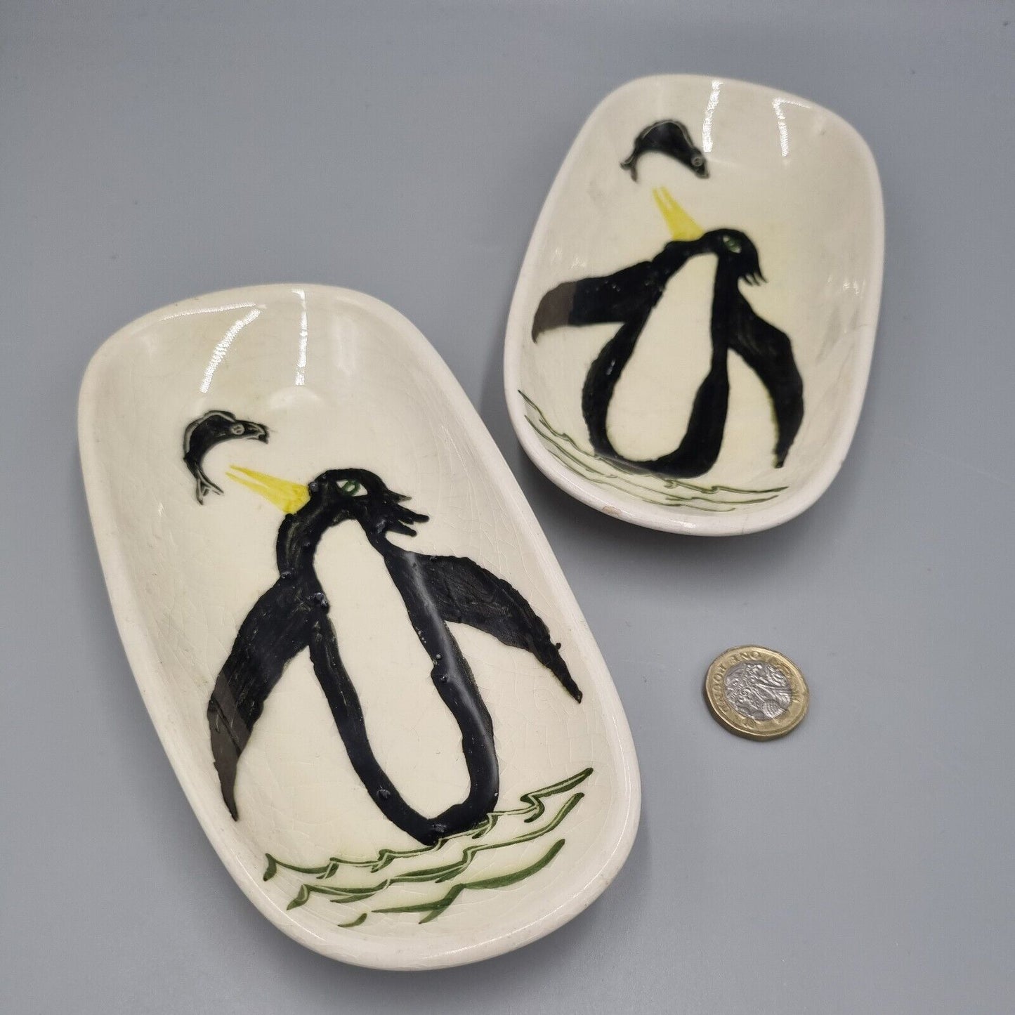 A Pair Of Vintage Studio Pottery Dishes By Ventnor, Isle Of Wight, Ian Saul.