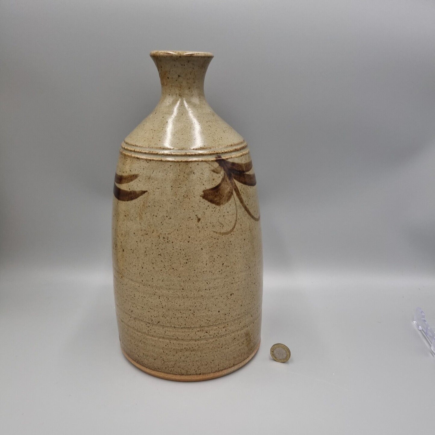 A Vintage Large Russell Collins Studio Pottery Bottle Vase, VGC, Restoration.