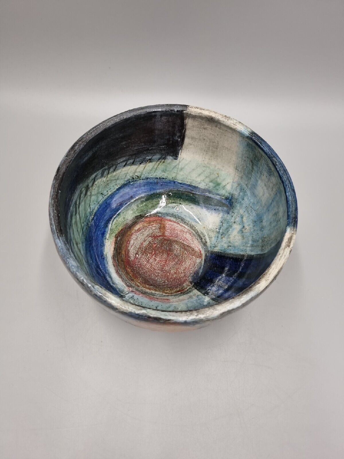 A Field Place Pottery Ceramic Deep Bowl By Jessica Jordan, Signed.