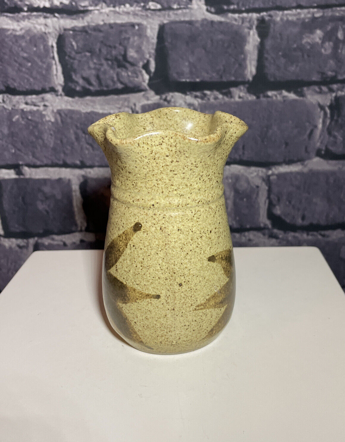 Clanarth Studio Pottery Vase With Flared Mouth In Very Good Condition.