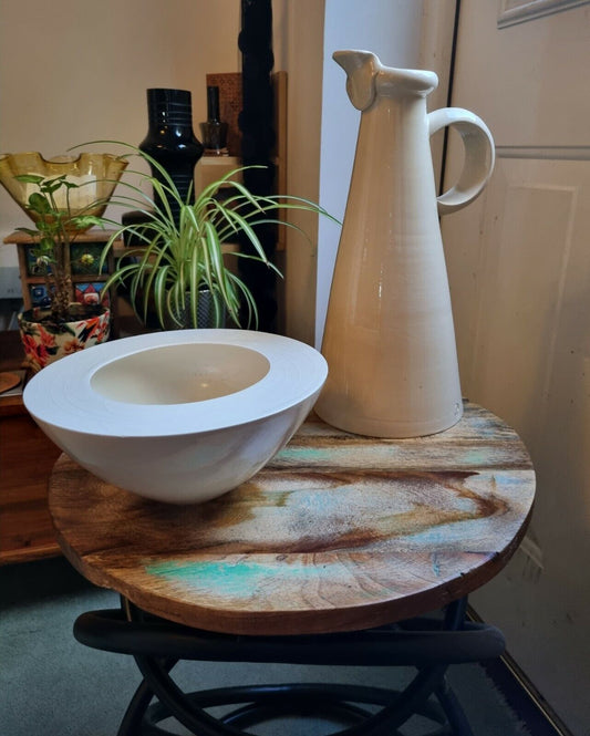 Fine stoneware large pitcher / jug and bowl from Julian Bellmont, studio pottery