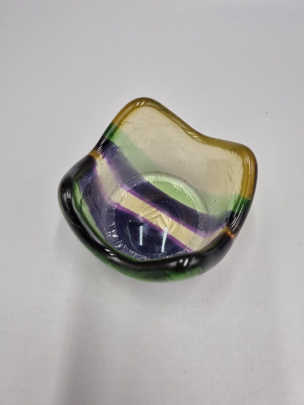 A Frank Neikes Glass Votive Holder, Labelled.