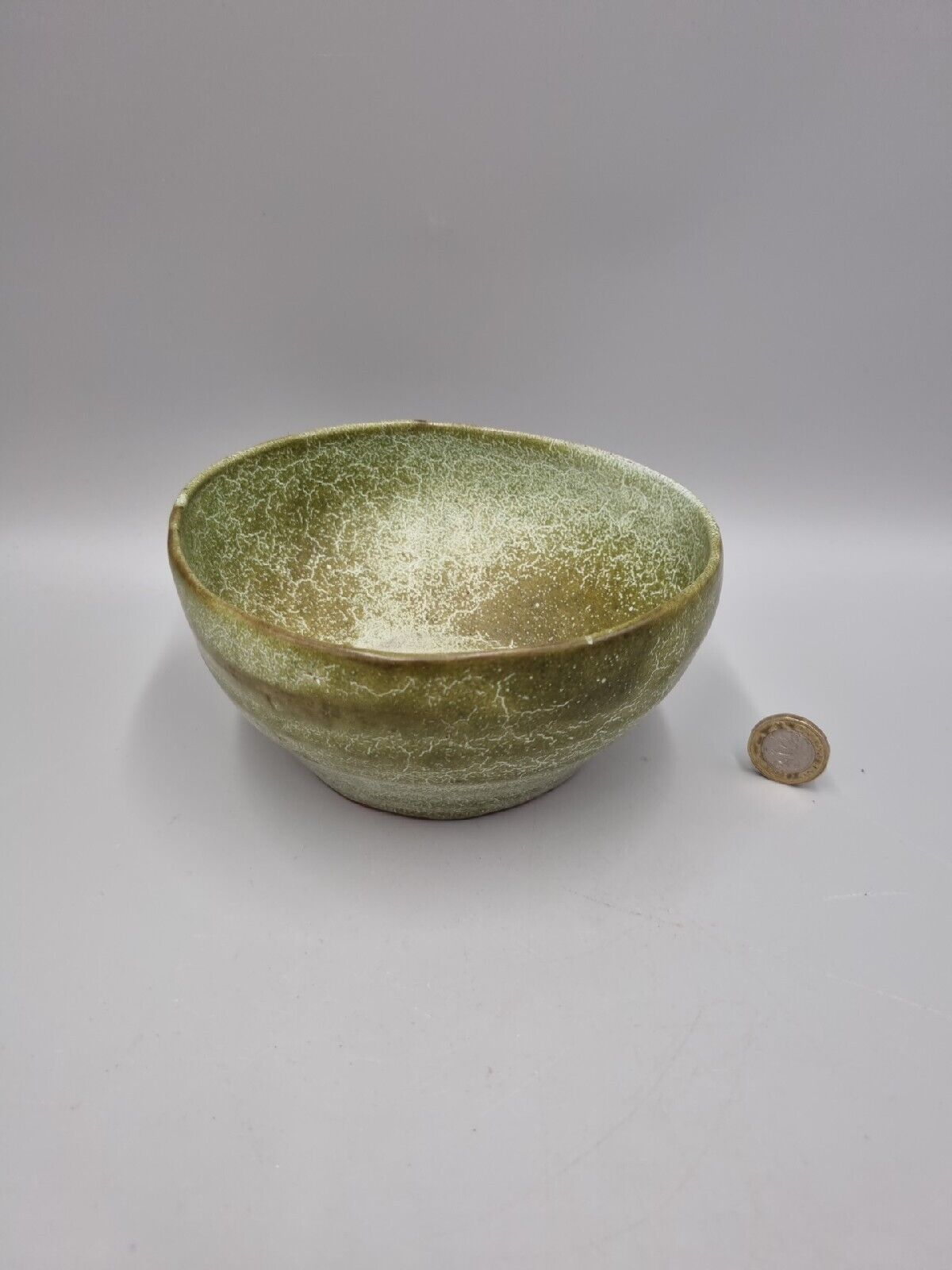 A Vintage Studio Pottery Green Bowl By S Meade