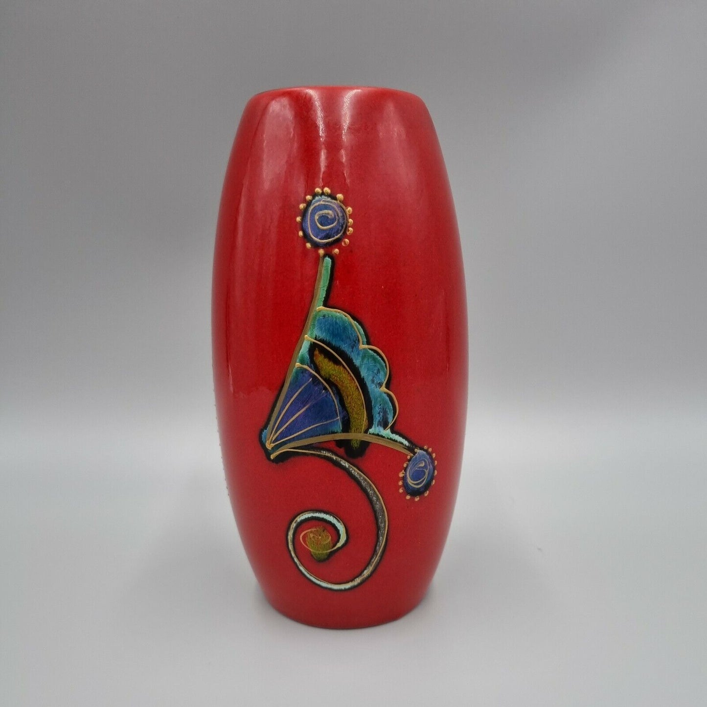 An Anita Harris Hand-painted Vase - Signed in Gold to Base - 17cm high. VGC.