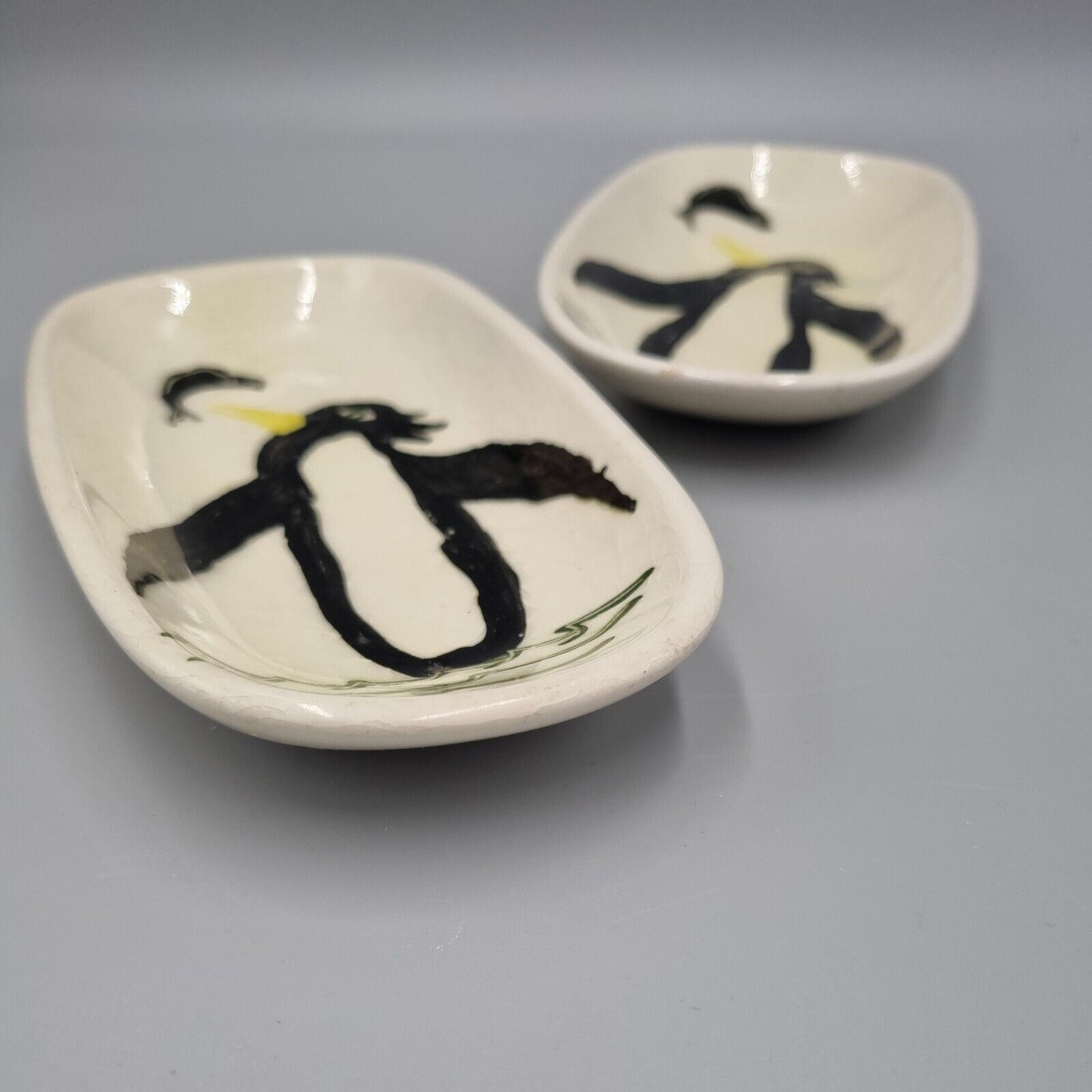 A Pair Of Vintage Studio Pottery Dishes By Ventnor, Isle Of Wight, Ian Saul.