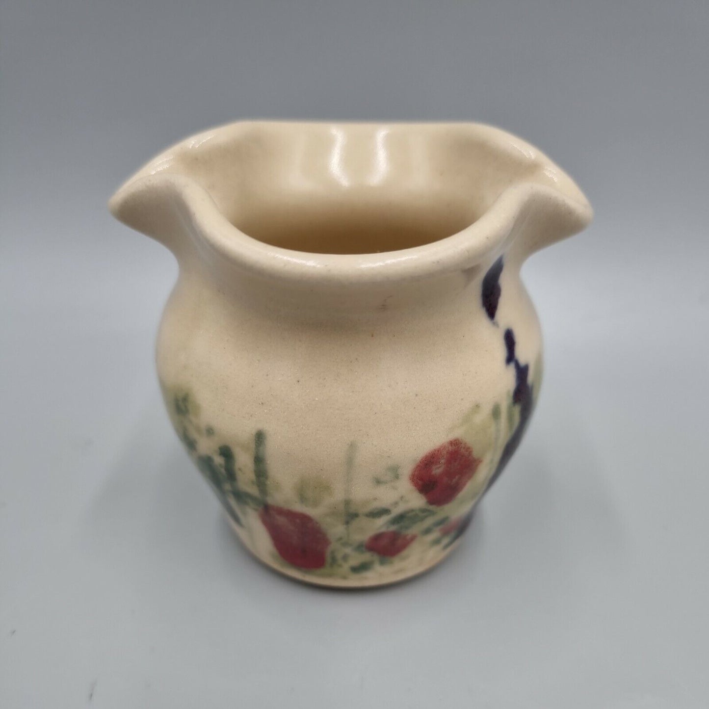 A Small Two Spout Jug, Signed To Base 'Bally????', Floral, Very Good Condition.