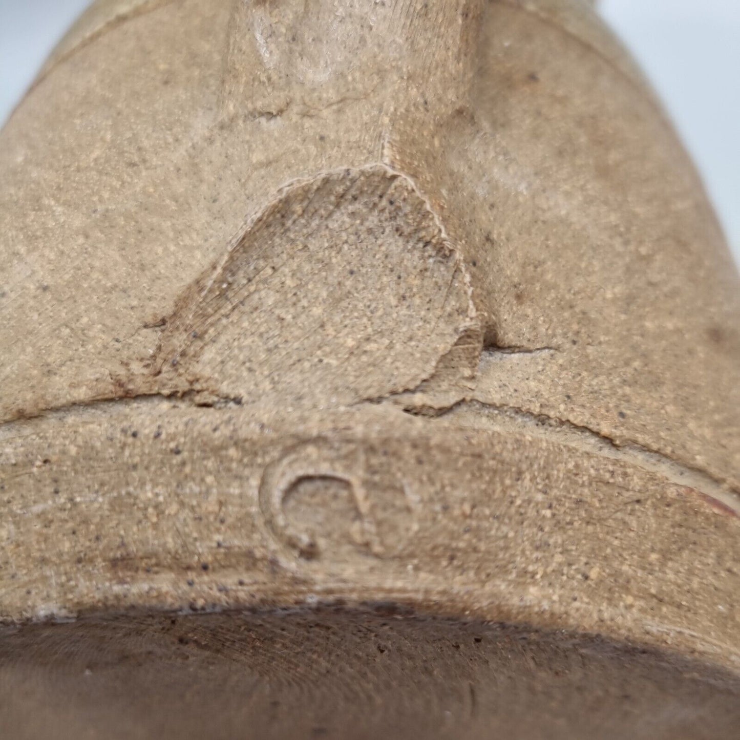 A Semi Glazed Large Studio Pottery Jug With Impressed Makers Mark. VGC.