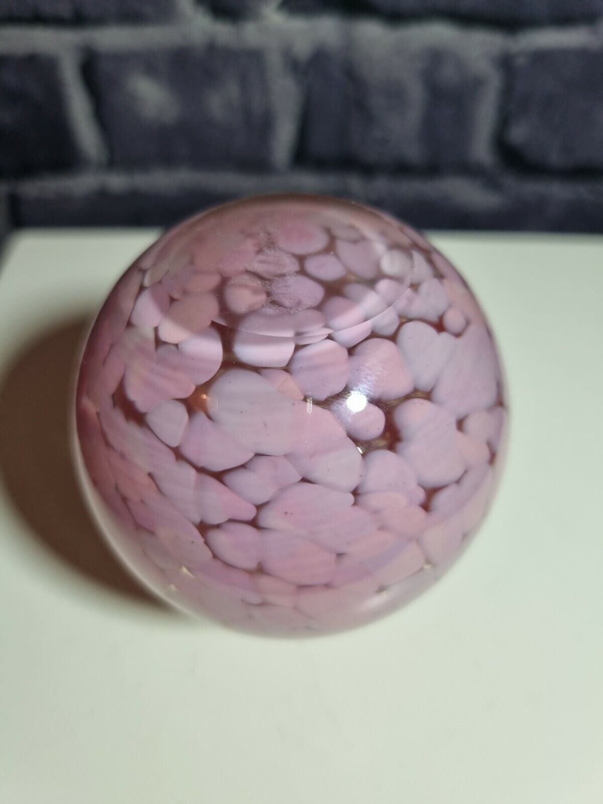 A Beautiful MDINA Hand Blown Pink Mottled Squat Small Scent Bottle Signed