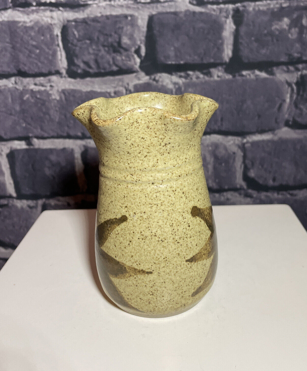 Clanarth Studio Pottery Vase With Flared Mouth In Very Good Condition.