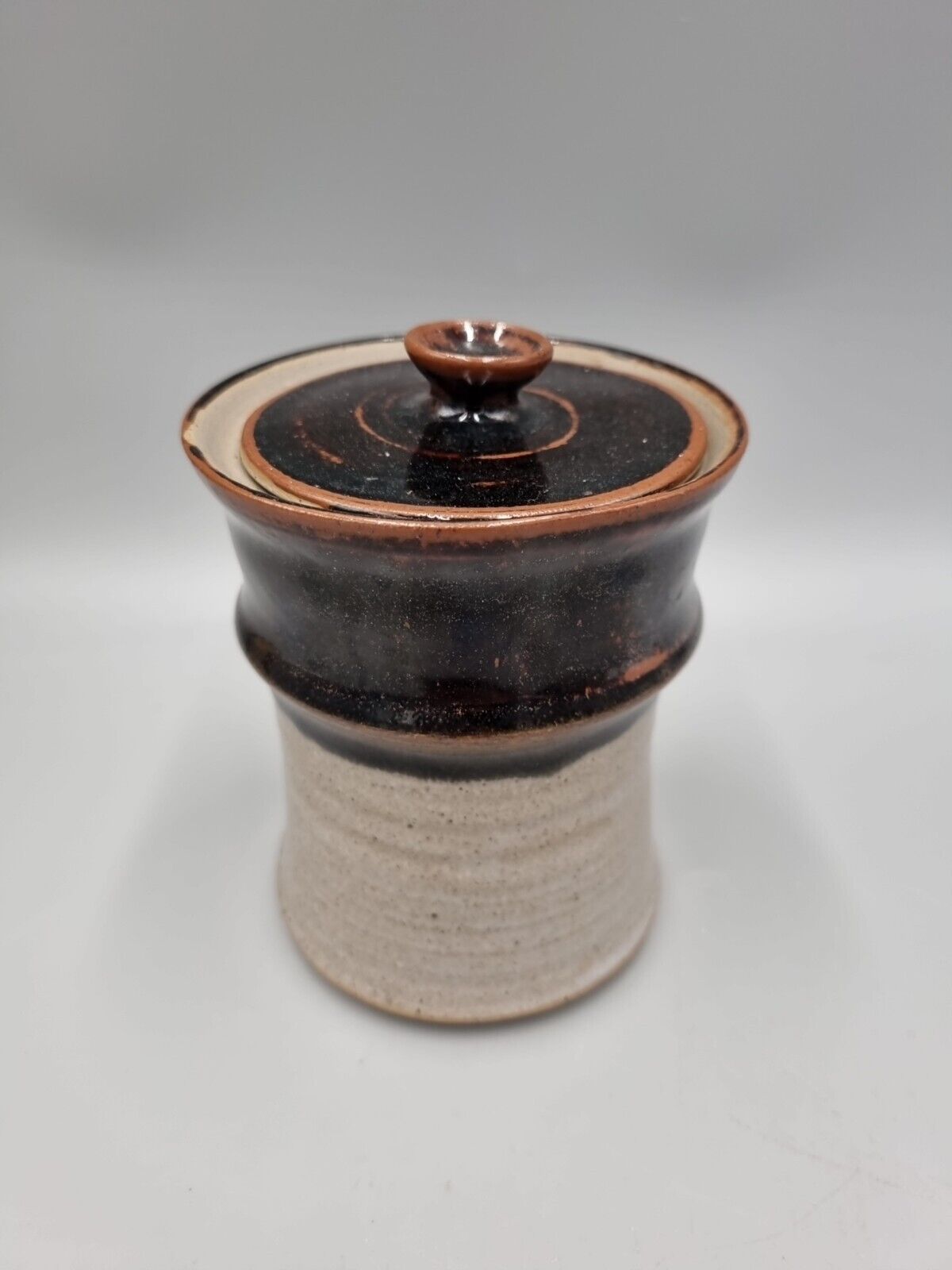 A Roy Evans Studio Pottery Lidded Pot, Severn Gorge Museum Make. VGC.