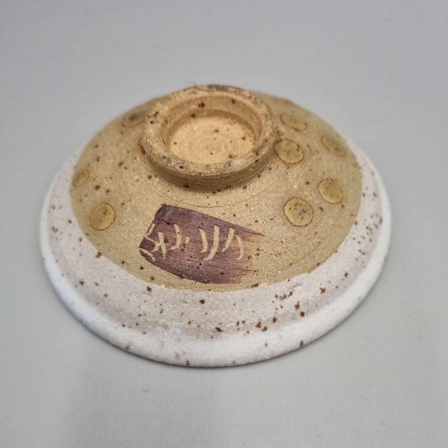 A Small Studio Pottery Footed Pin Dish / Bowl. VGC. Marked to Base.