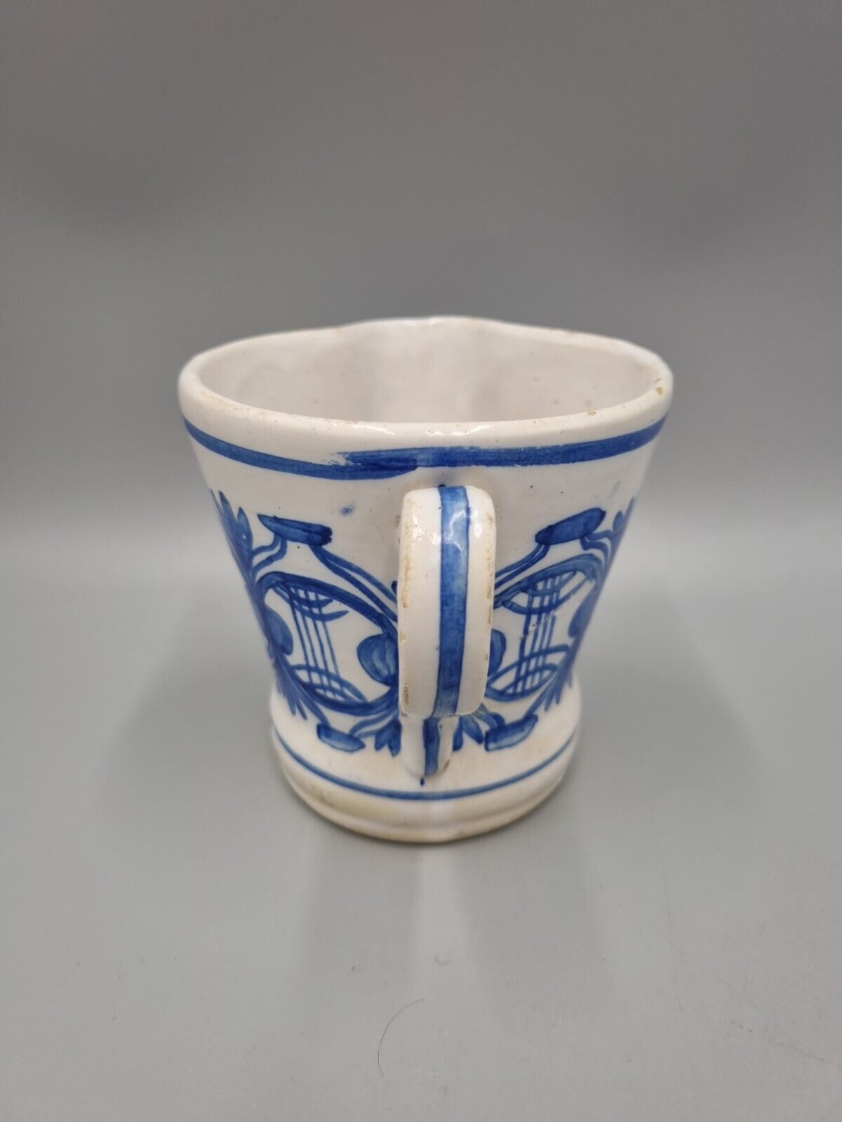 A Vintage Pottery Blue And White Jug / Creamer, Marked 'GM 37'.