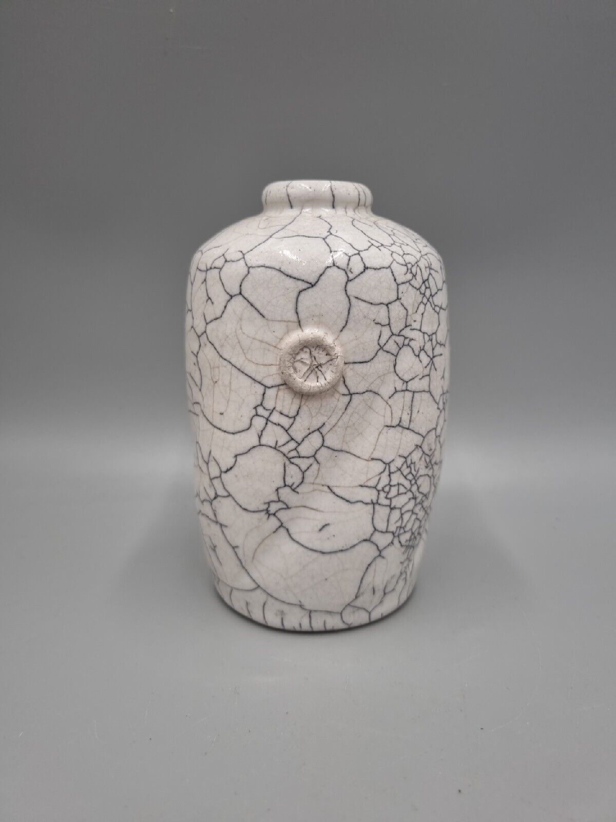 A Raku Studio Pottery Bottle Vase By John Fraser, Ouseburn Pottery, Newcastle.