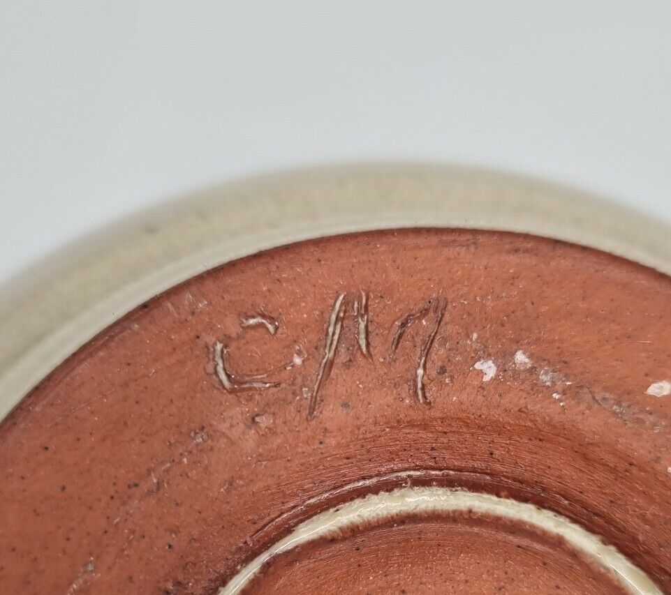 Small Studio Pottery bowl Vase, Incised Makers Mark 'CM'. VGC