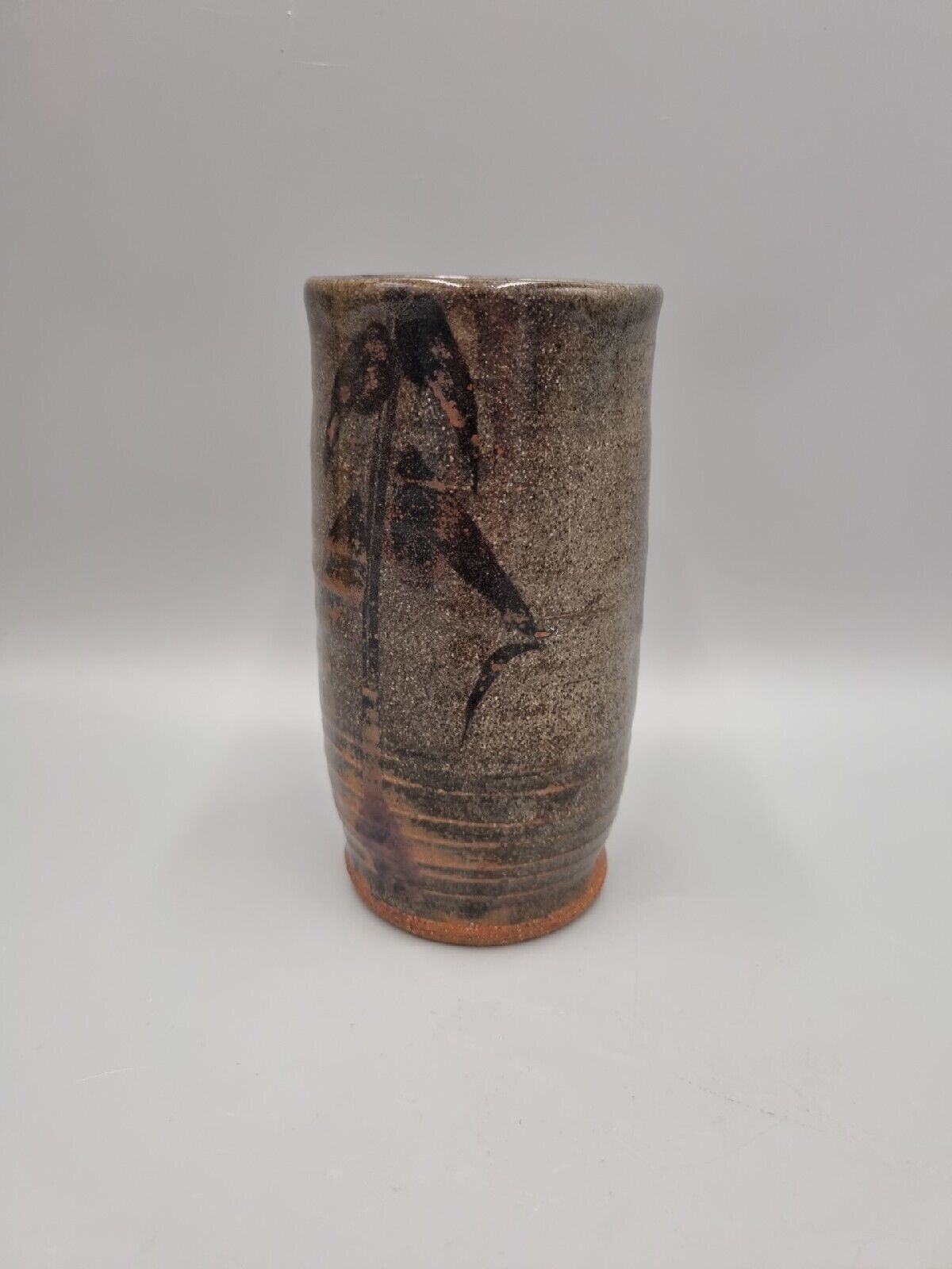 A Studio Pottery Cylinder Vase By Willett. Incised To Base.