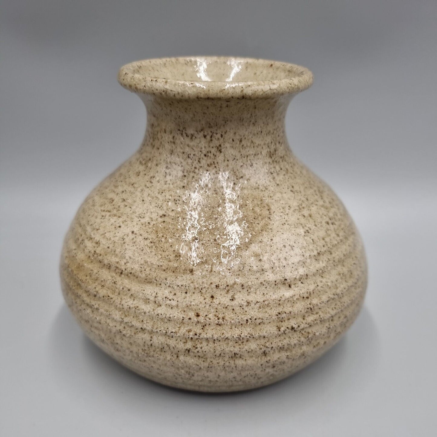 A Studio Pottery Squat Dome Vase By Alan Alain Logan, Dated 1978. VGC.