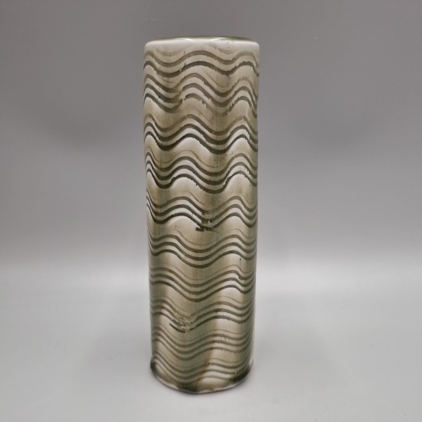 An Alan Wallwork Studio Pottery Glazed Cylinder Vase. VGC.