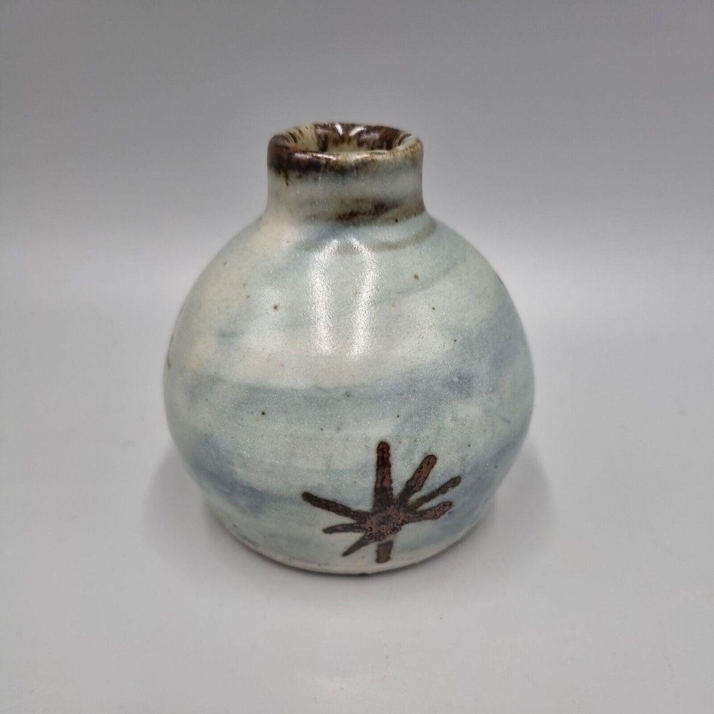 A St Ives Leach Pottery Studio Bud / Posy Vase With Star Decoration.