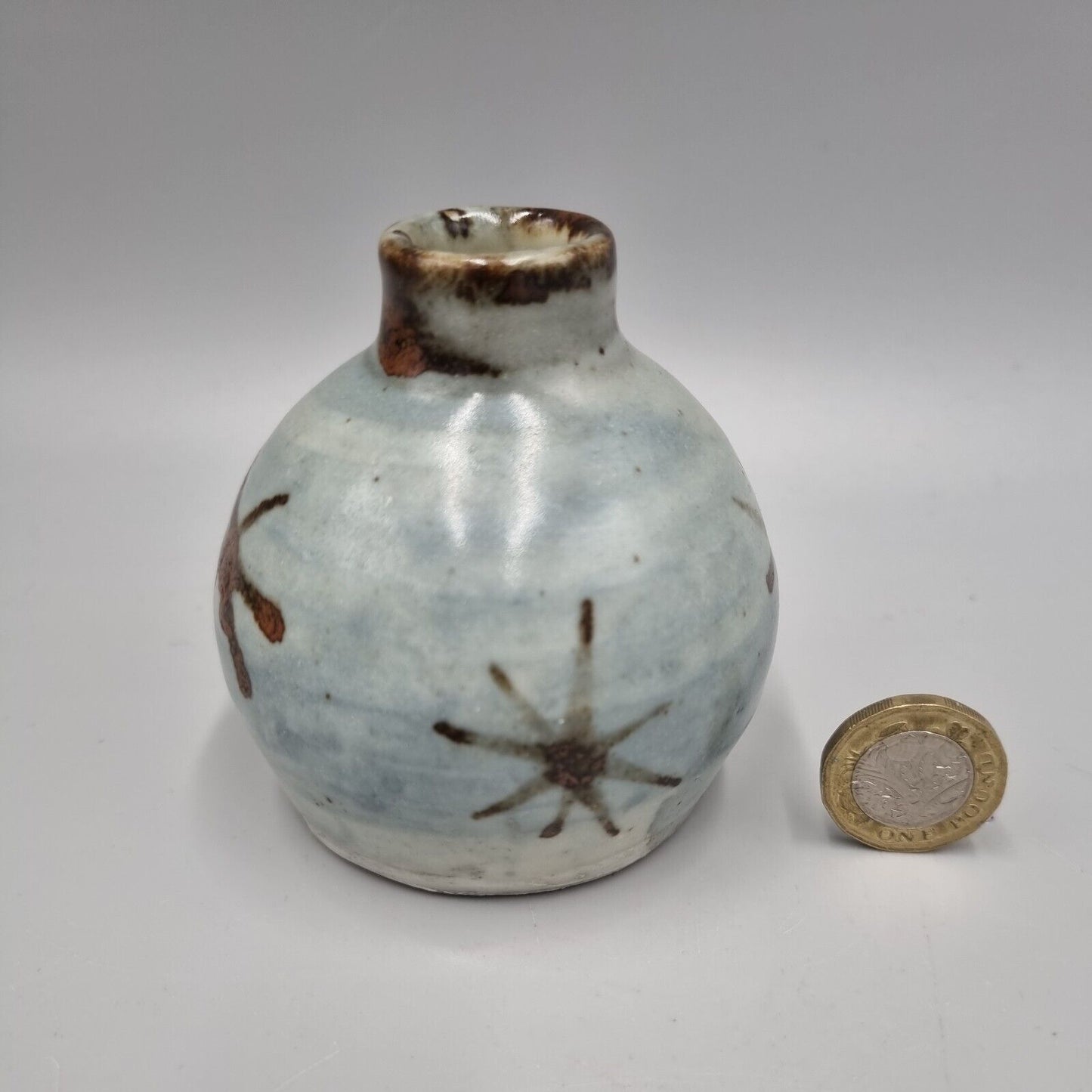 A St Ives Leach Pottery Studio Bud / Posy Vase With Star Decoration.