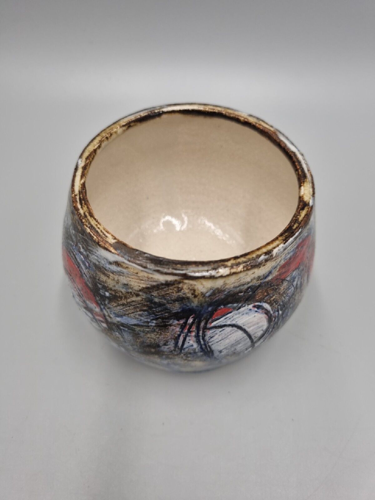 A Field Place Pottery Ceramic Tea Bowl / Cup By Jessica Jordan, Signed.