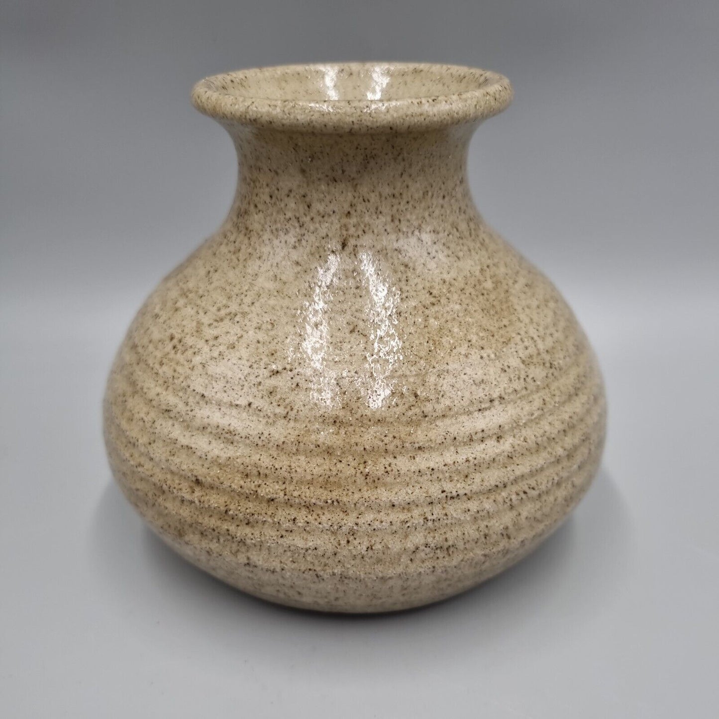 A Studio Pottery Squat Dome Vase By Alan Alain Logan, Dated 1978. VGC.