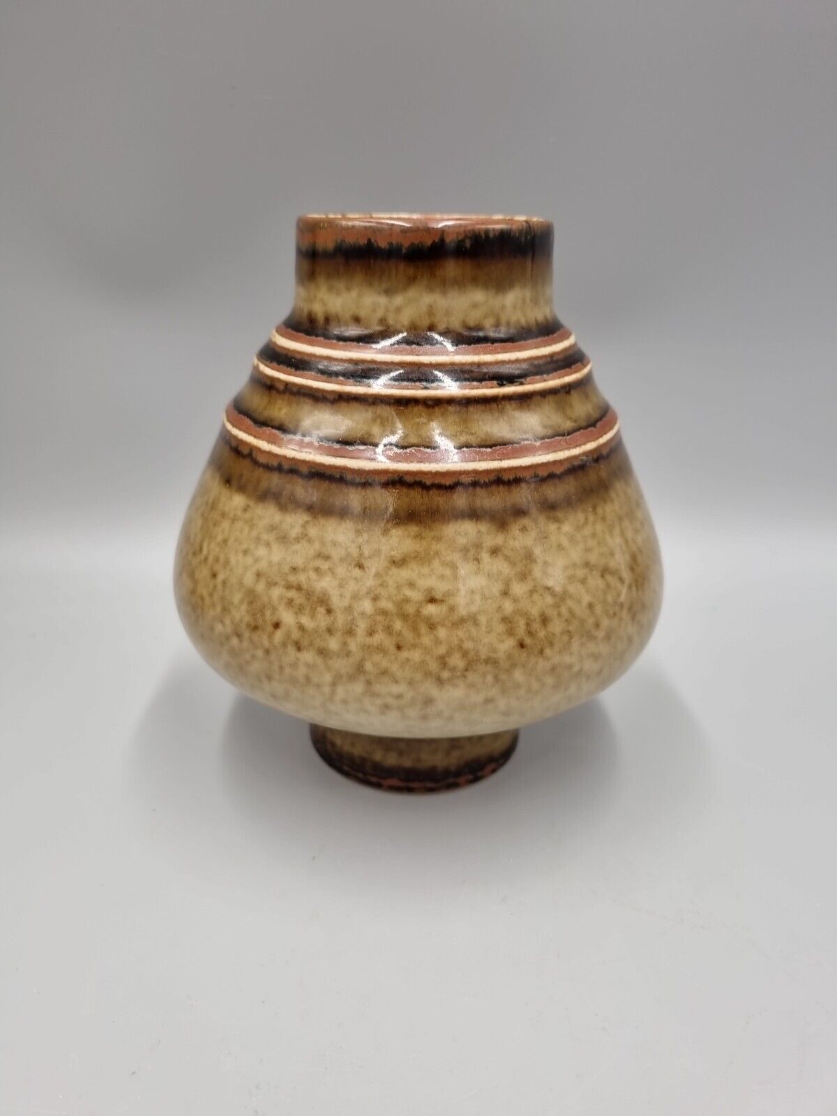 A Rorstrand Studio Pottery Footed Cone Vase By Olle Alberius.