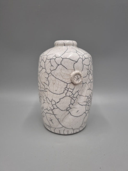 A Raku Studio Pottery Bottle Vase By John Fraser, Ouseburn Pottery, Newcastle.