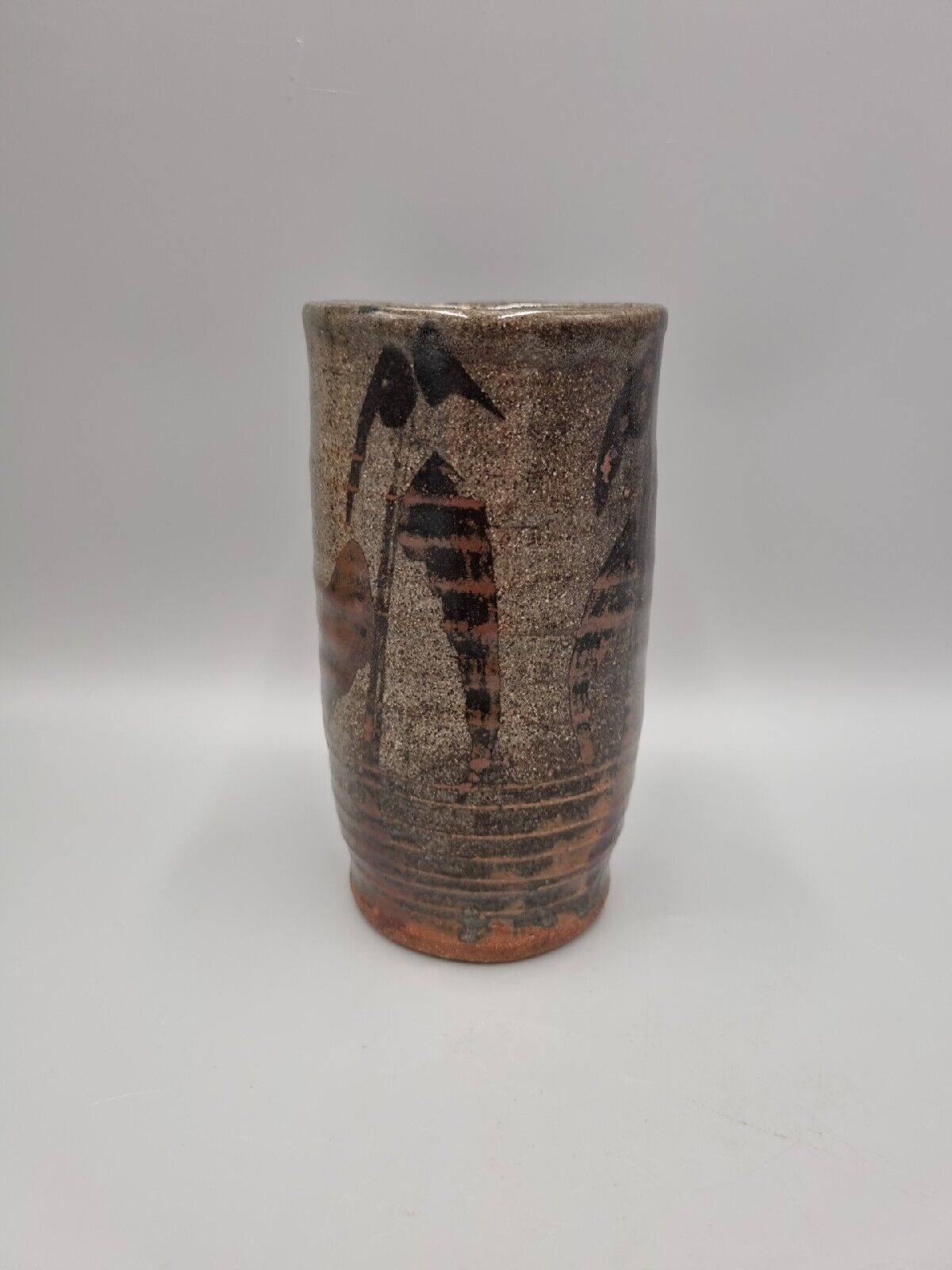 A Studio Pottery Cylinder Vase By Willett. Incised To Base.