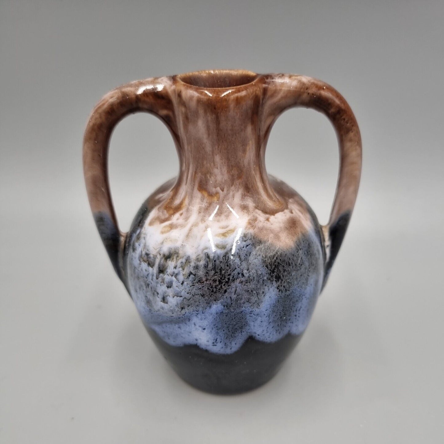 A Studio Pottery Small Twin Handled Vessel / Vase, France 'Etretat'.